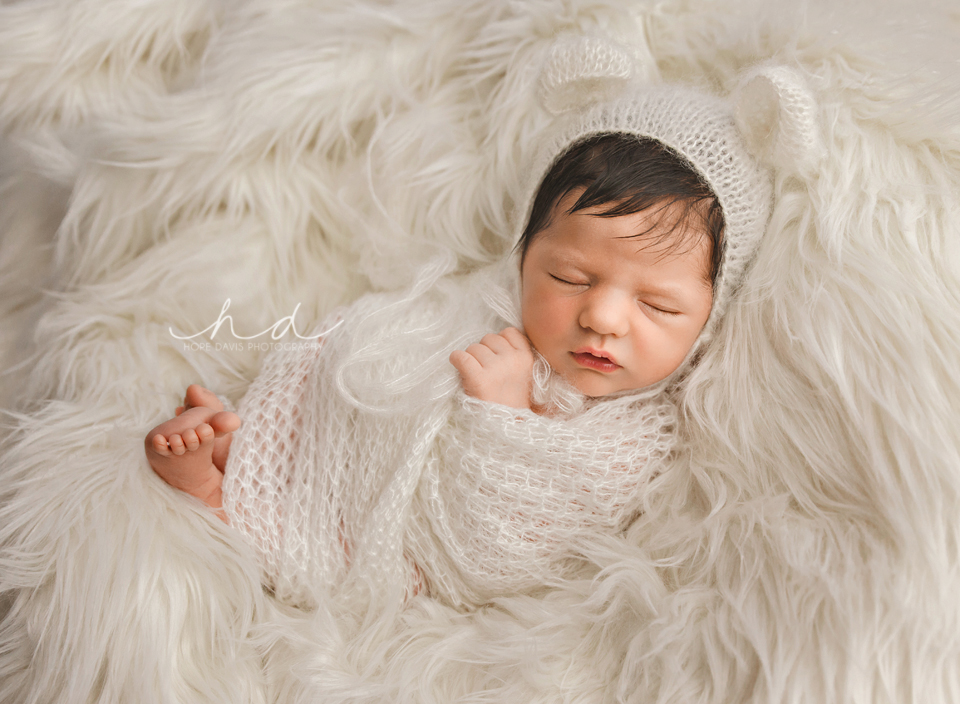 baby bear bonnet newborn photography