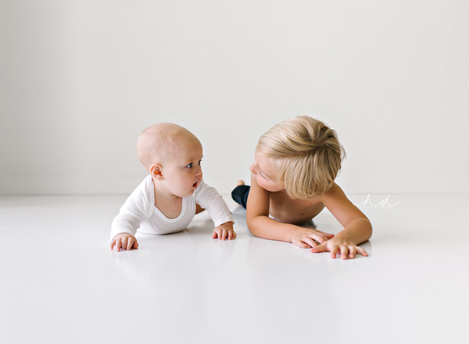 Brothers photo session all white background