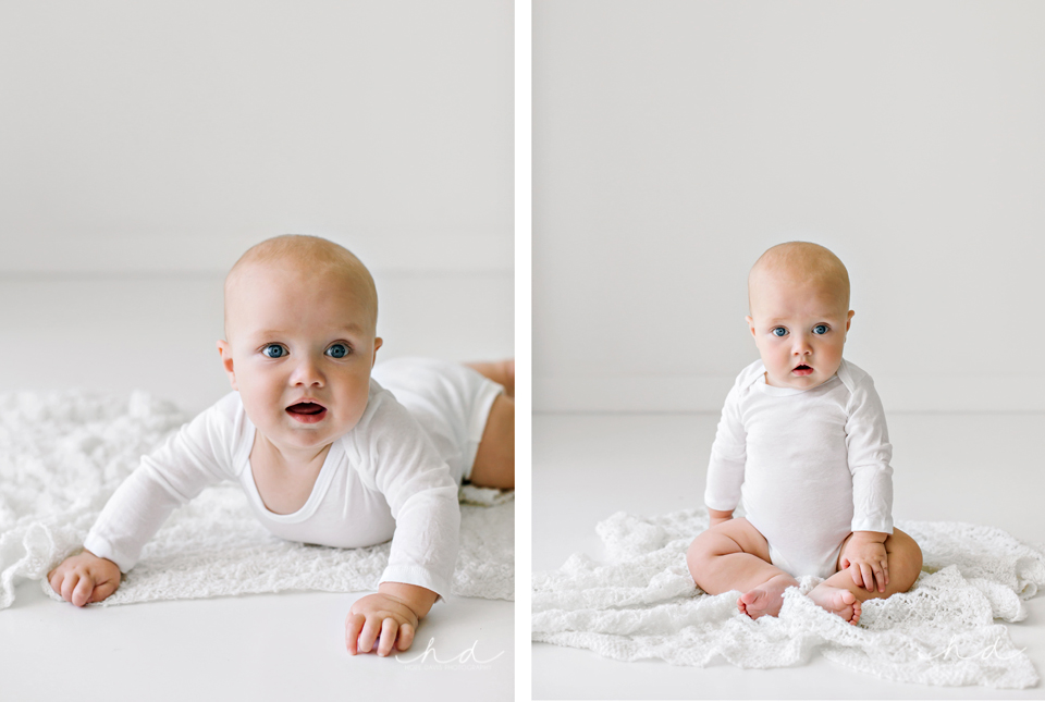 Minimalist white onesie baby photos