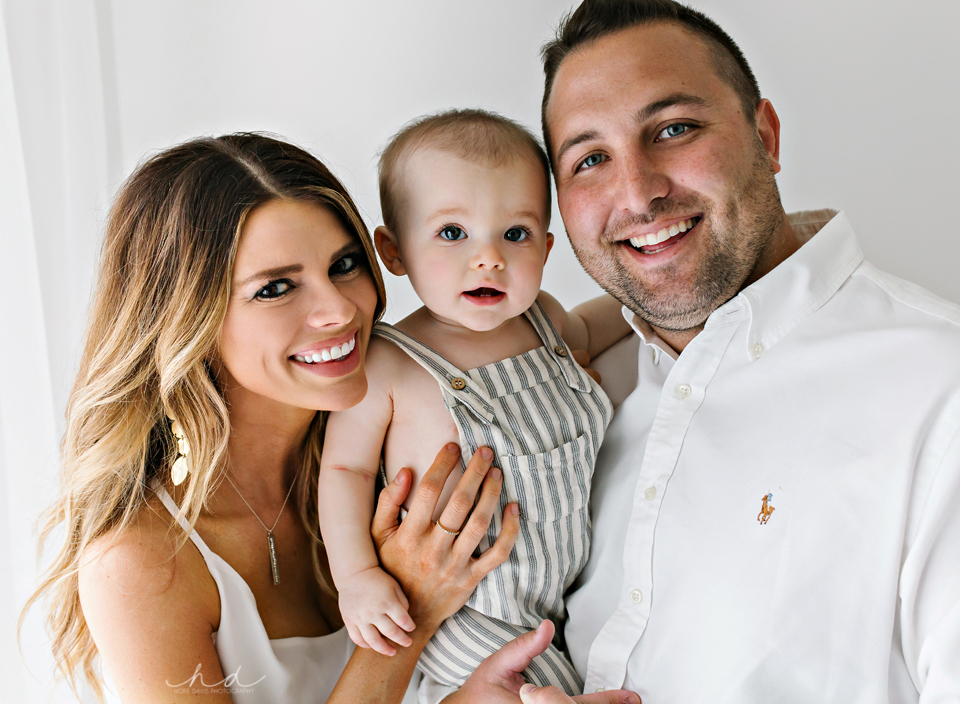 family portrait all in white