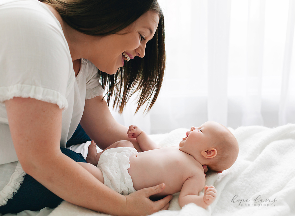 mommy and me simple organic photo session in white studio